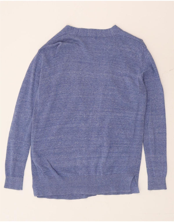 Marks & Spencer Womens Open Cardigan Sweater UK 12 Medum Blue Flecked