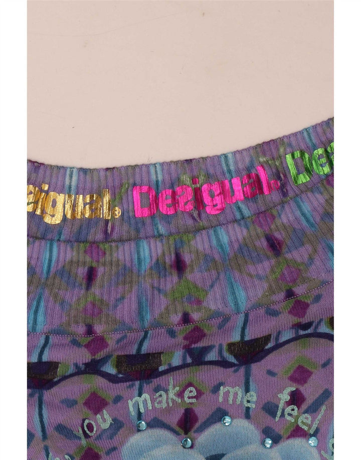 Desigual Haut à épaules dénudées pour femme UK 48 Large Multicolore Bohème