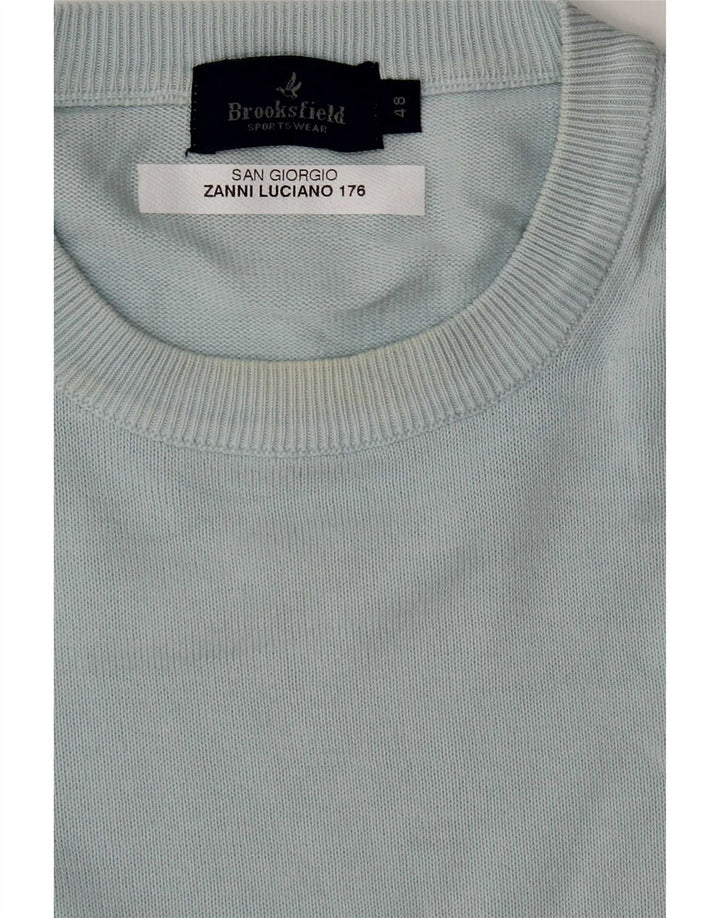 Brooksfield Pull à col rond pour homme IT 48 Bleu moyen