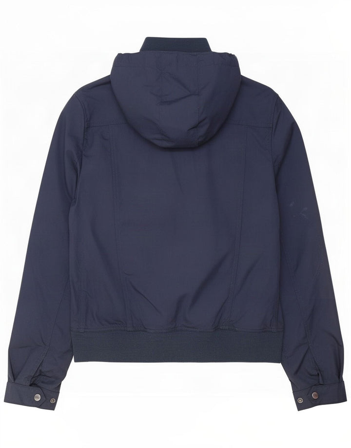 Woolrich Veste de Pluie Femme UK 12 Large Bleu Marine Nylon
