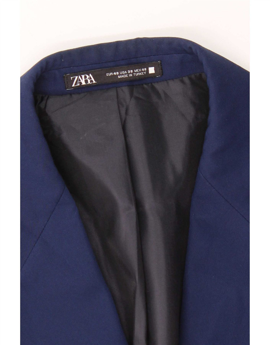 Zara Veste Blazer 2 Boutons Homme EU 48 Bleu Marine Moyen