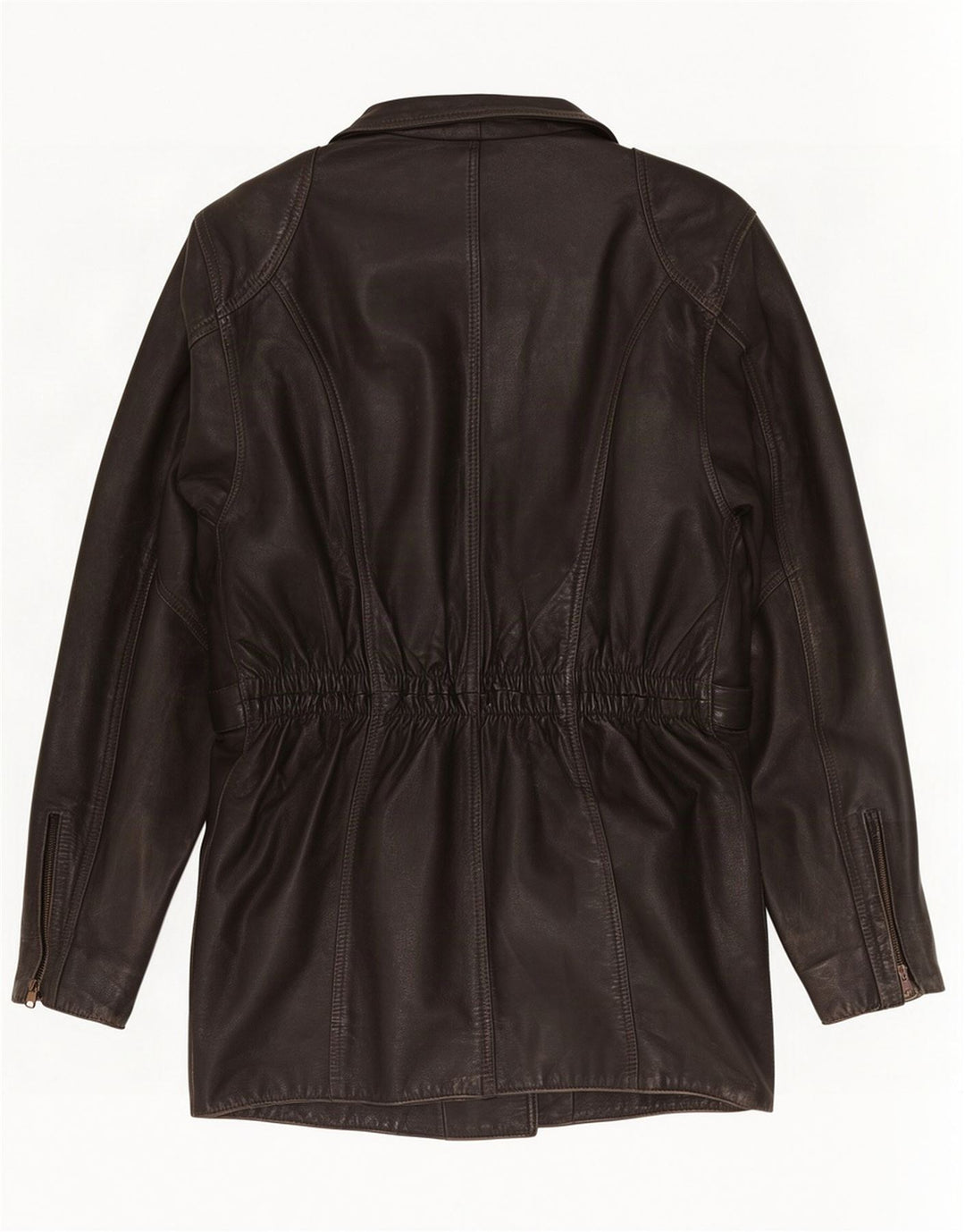 veste de motard en cuir femme vintage UK 10 Petit Noir