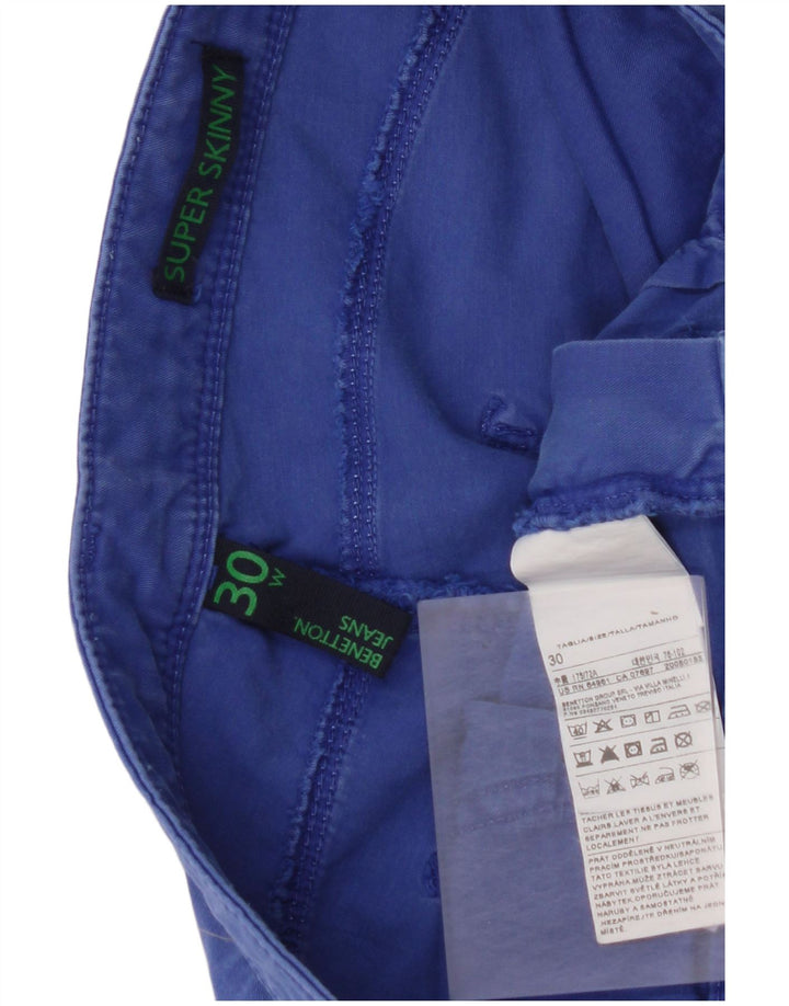 BENETTON Pantalon décontracté super skinny femme W30 L27 Bleu Coton