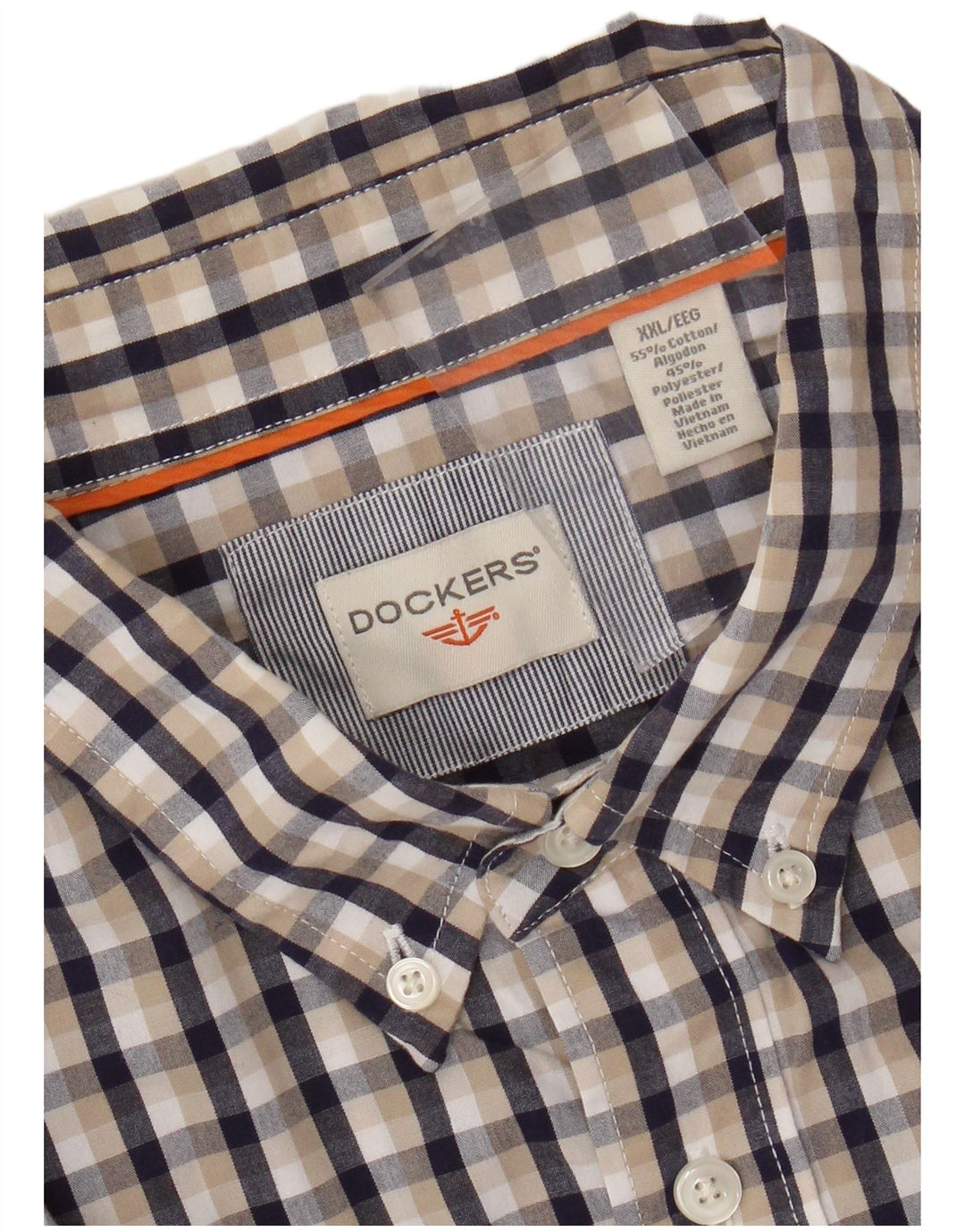 DOCKERS Chemise à Manches Courtes Homme 2XL Coton à Carreaux Multicolore