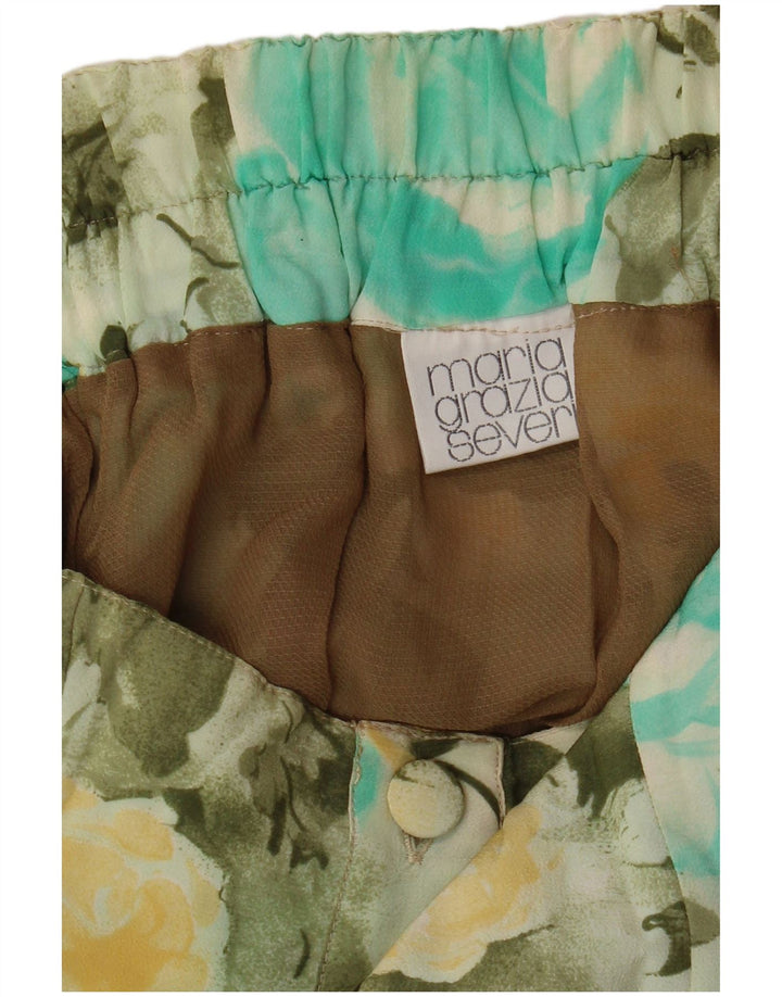 MARIA GRAZIA SEVERI Jupe évasée pour femme IT 42 Medium W30 Vert Floral