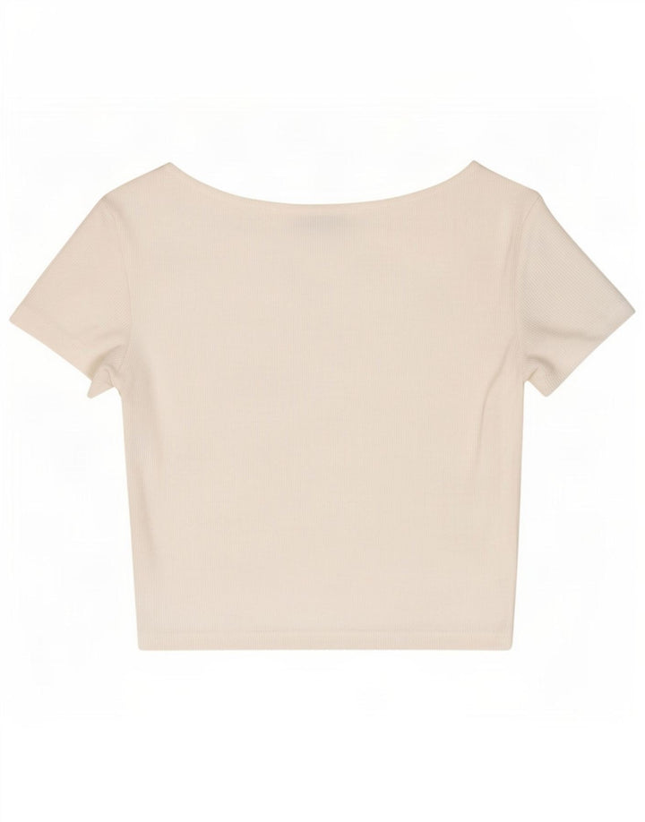 Zara Womens Crop Blouse Top UK 8 Petit Blanc