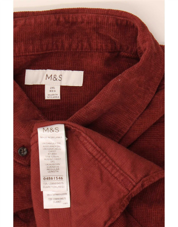 Marks & Spencer Chemise Homme 2XL Coton Bordeaux