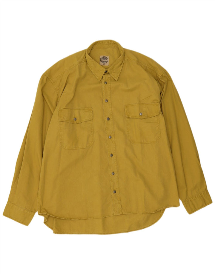 Chemise Homme Vintage XL Coton Jaune
