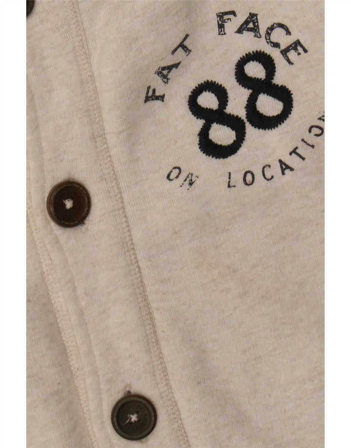 Fat Face Veste de survêtement graphique pour femme UK 8 Small Beige Coton