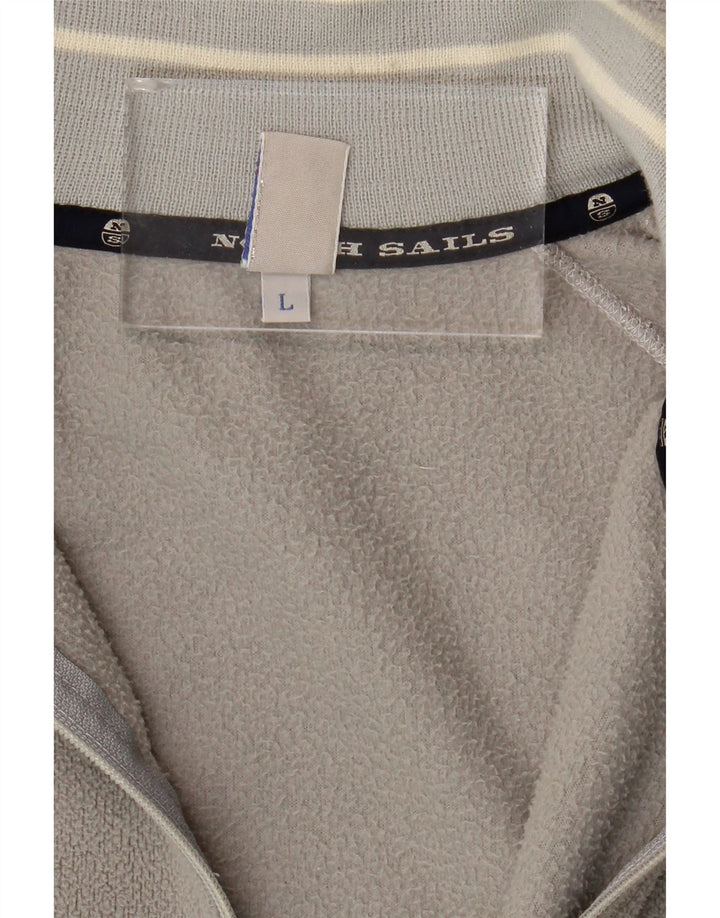North Sails Veste polaire pour homme UK 40 Large Gris Colorblock Polyester