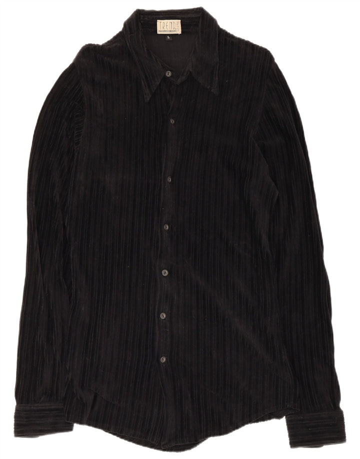 Tendance Chemise En Velours Côtelé Homme Grand Noir