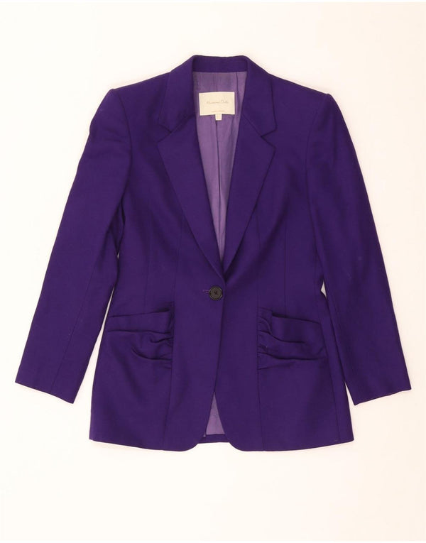 MASSIMO DUTTI Veste Blazer 1 Bouton Femme EU 36 XS Violet Laine