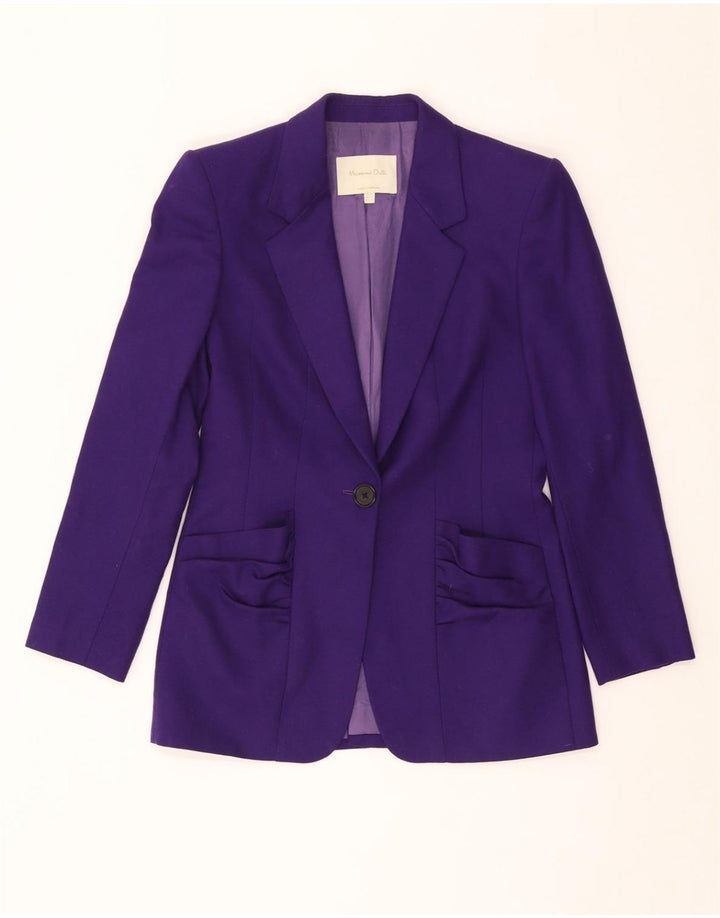 MASSIMO DUTTI Veste Blazer 1 Bouton Femme EU 36 XS Violet Laine