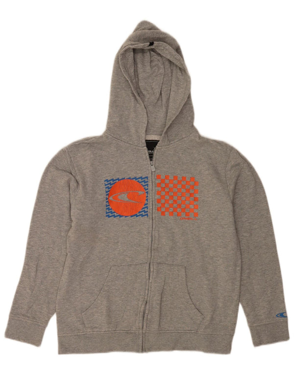 O'Neill Pull à capuche zippé graphique pour garçon 12-13 ans Grand gris coton