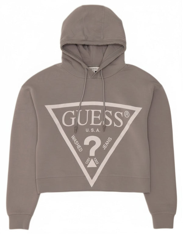 Guess Pull à capuche surdimensionné pour femme UK 6 XS Gris