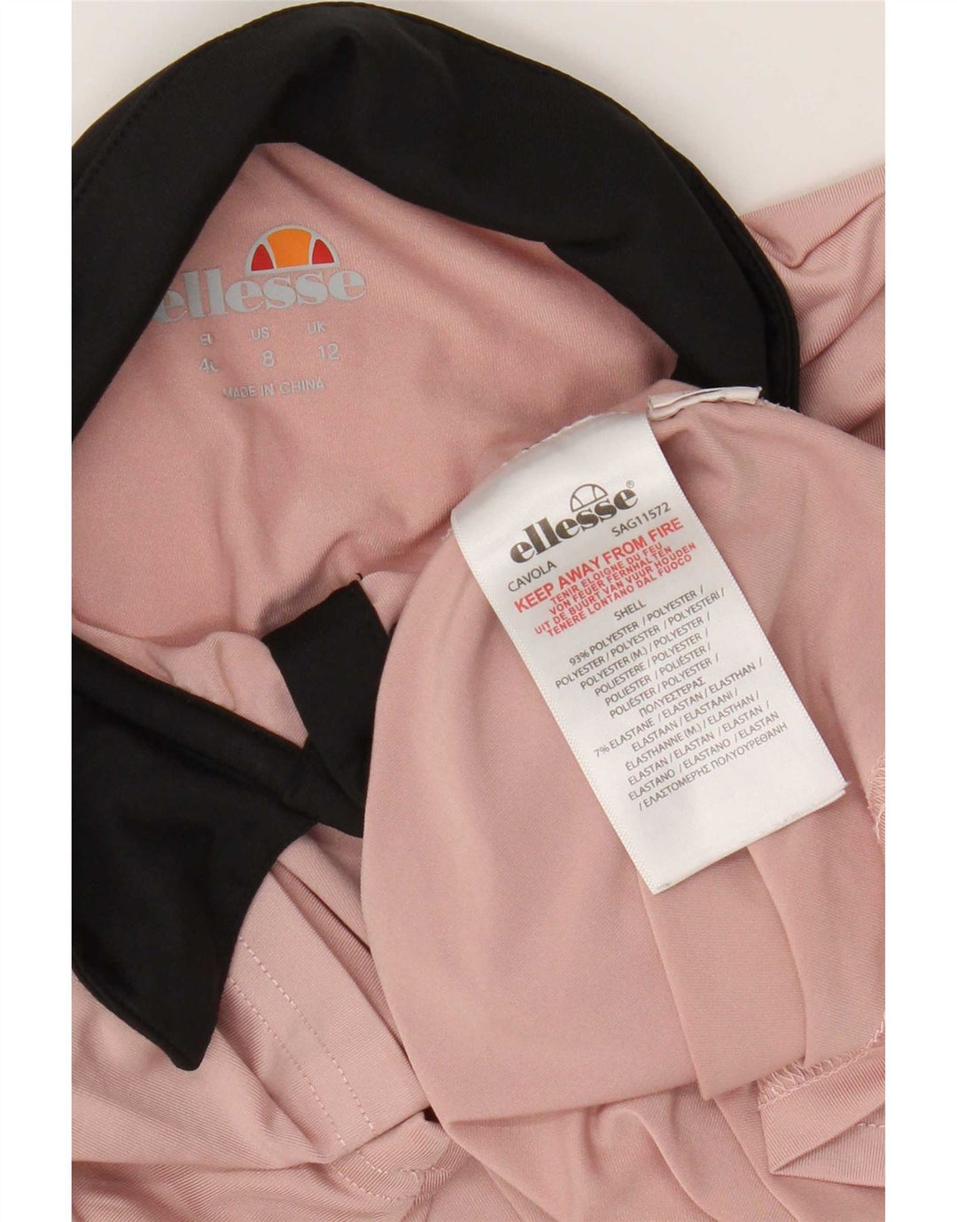 Ellesse Polo Femme UK 12 Rose Moyen Colorblock Polyester