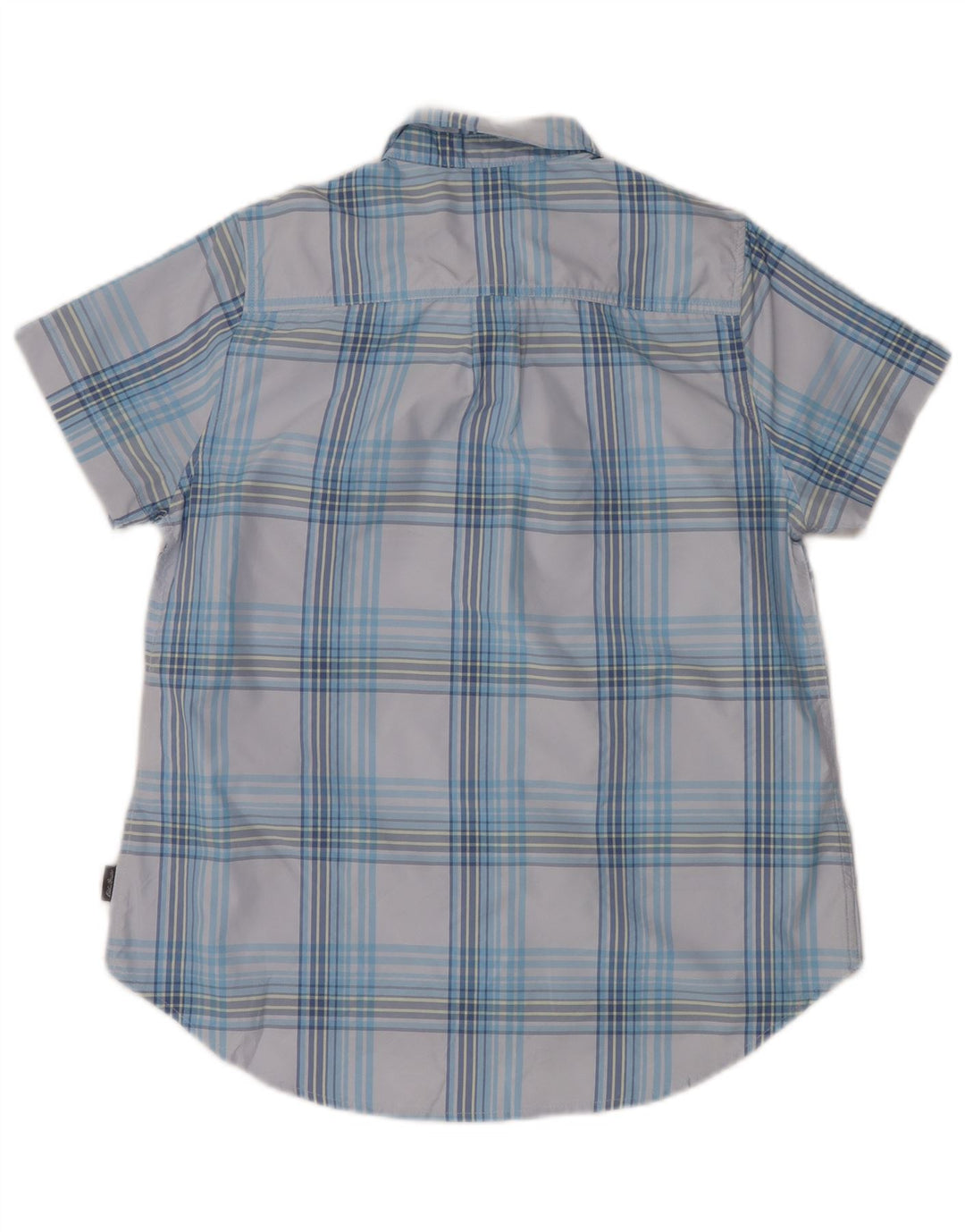 EDDIE BAUER Chemise à manches courtes pour femme UK 14 Bleu moyen à carreaux Polyester