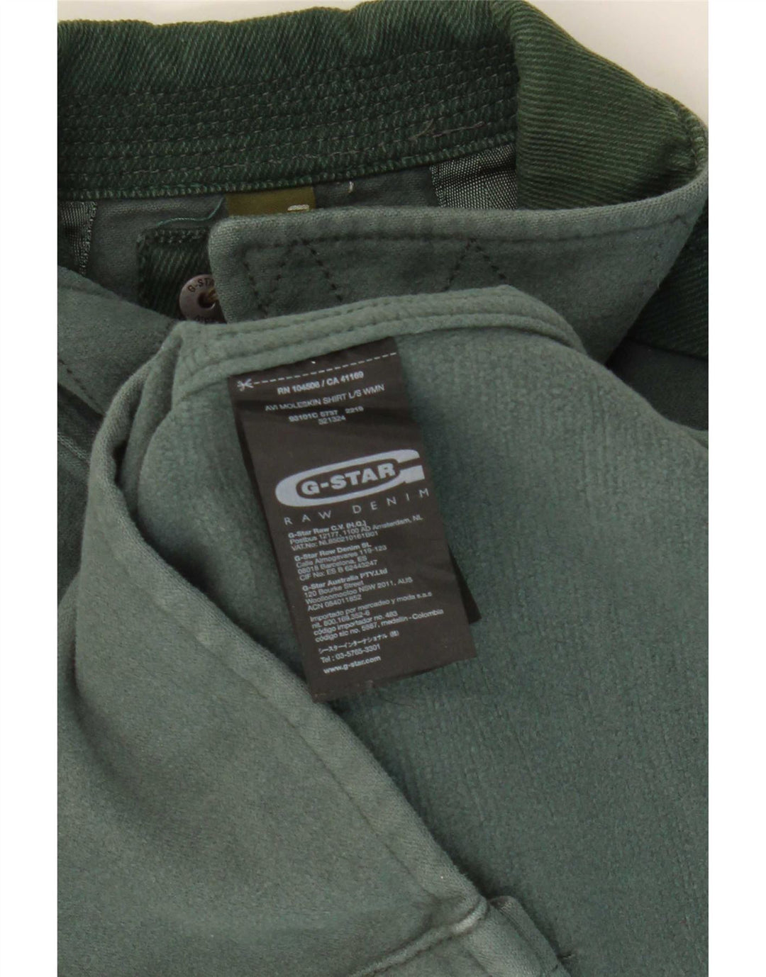 G-Star Chemise en jean Small Vert Coton Homme