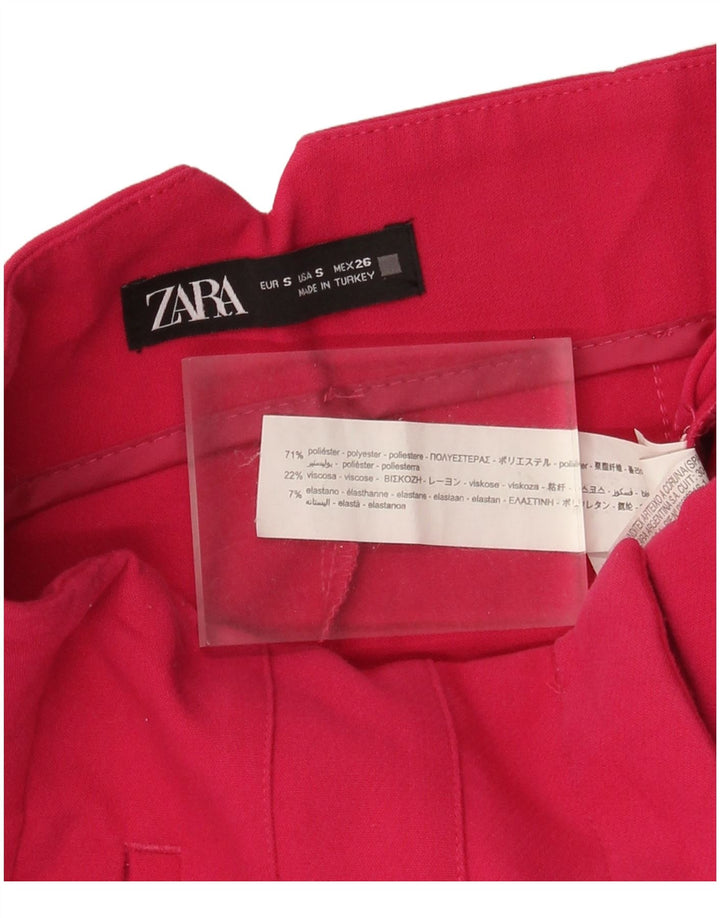 Zara Pantalon De Costume Fuselé Femme Petit W26 L26 Rose Polyester