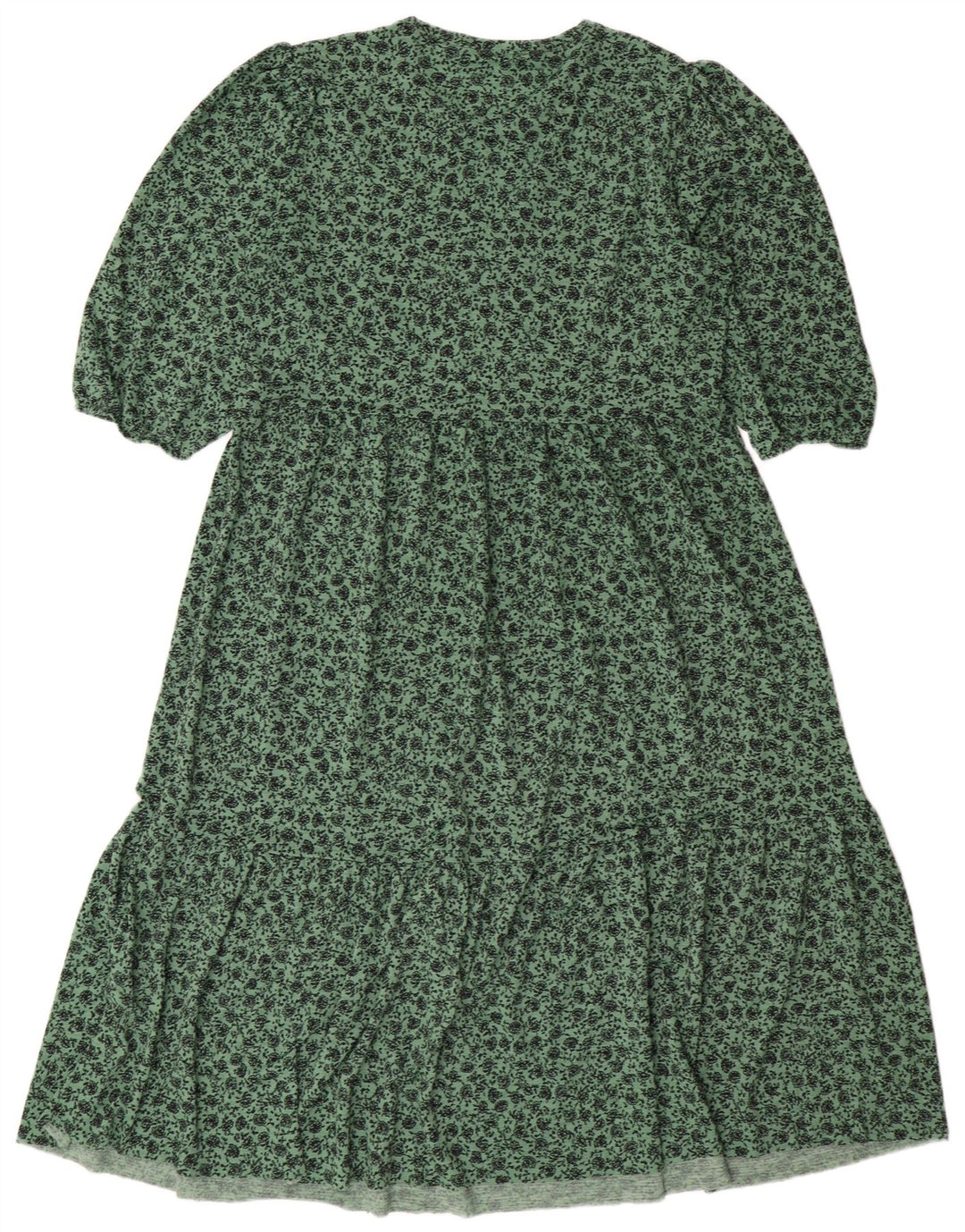 ZARA Robe trapèze pour femme UK 44 Polyester floral vert moyen