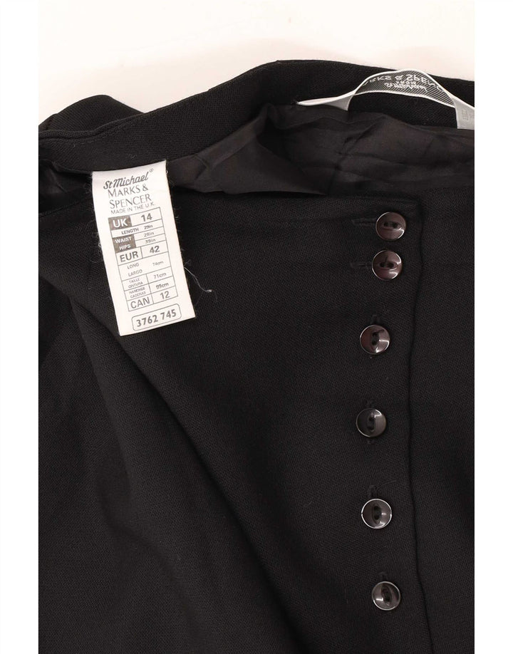 Marks & Spencer Jupe crayon pour femme UK 14 Medium W28 Noir Polyester