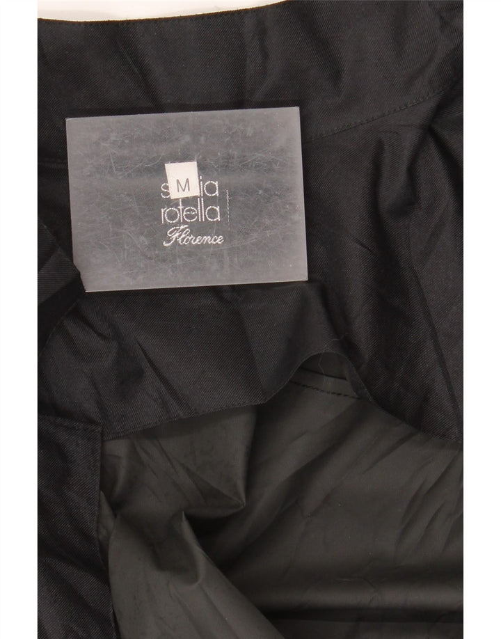 vintage Mens Trench Coat UK 14 Moyen Noir