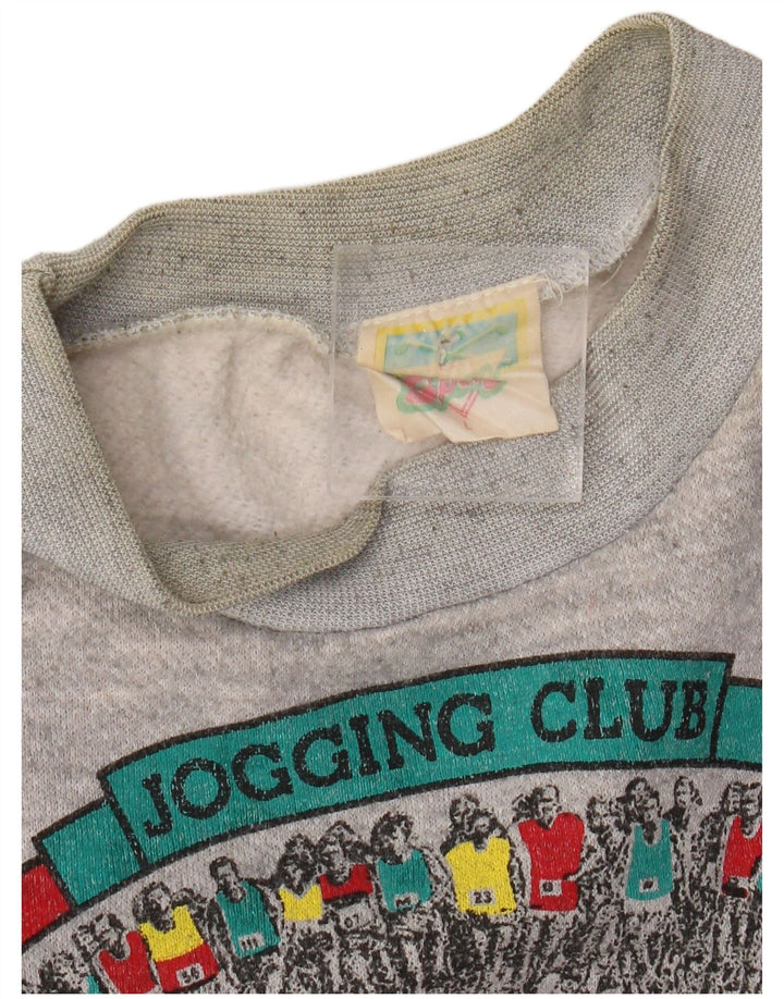 vintage Mens Graphic Sweatshirt Jumper Grand Gris Colorblock