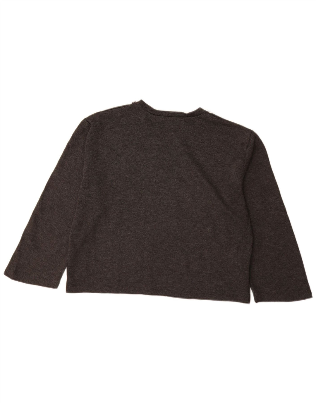ZARA Pull court à manches 3/4 et col bateau pour femme UK 14 Gris moyen