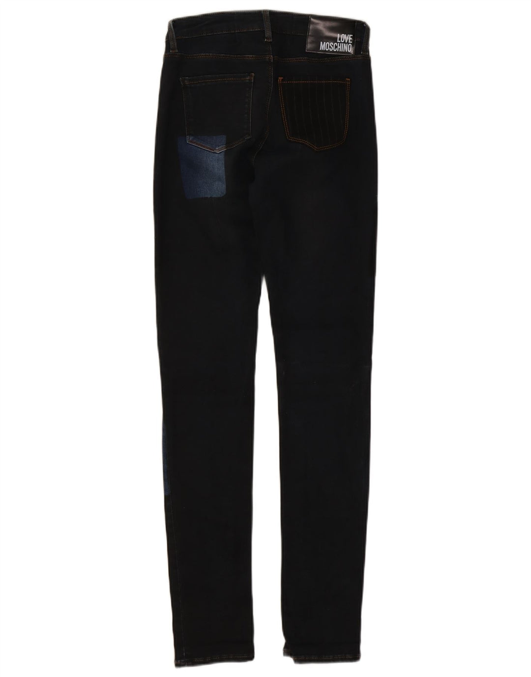 Moschino Jean skinny femme W26 L31 bleu marine patchwork coton