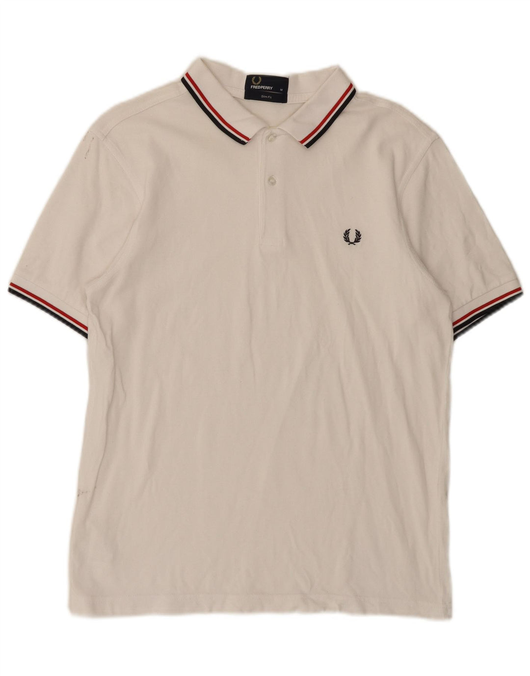 Fred Perry Polo Slim Fit Homme Blanc Moyen Coton