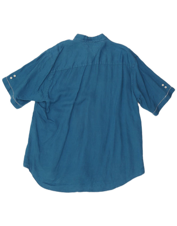 TOMMY HILFIGER Chemise à manches courtes sur mesure pour homme XL Bleu