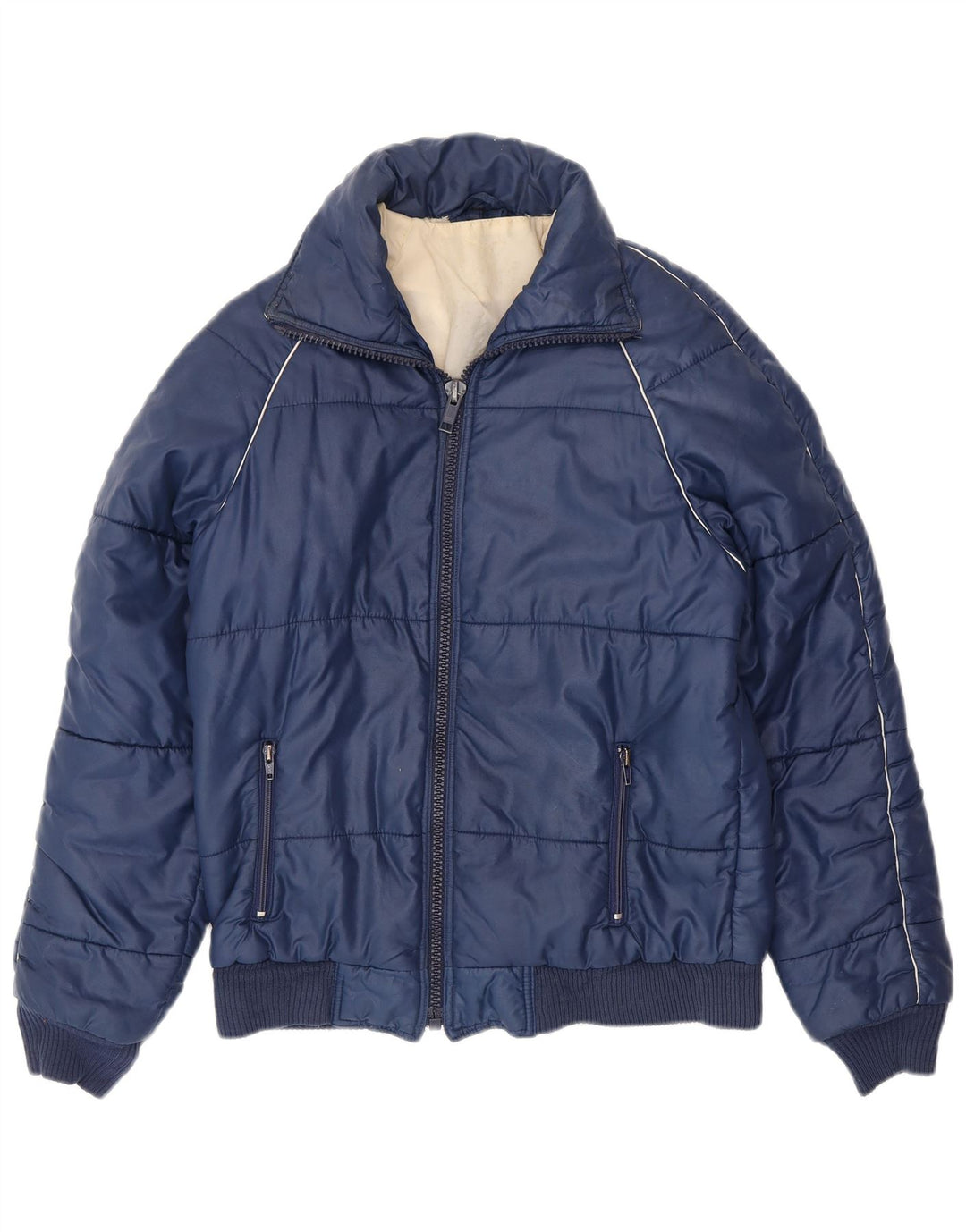 VINTAGE Veste coupe-vent homme UK 38 Polyester bleu marine moyen