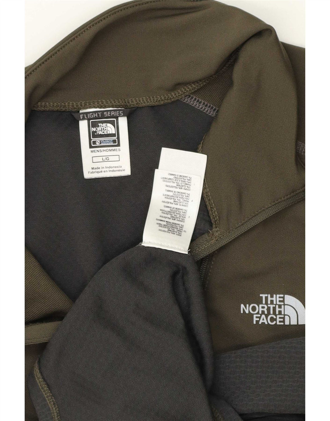 The North Face Haut de survêtement à col zippé pour hommes, grand color block kaki