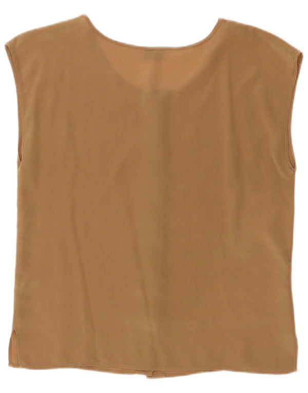 Coocoon Chemisier sans manches pour femme UK 42 en soie marron moyen