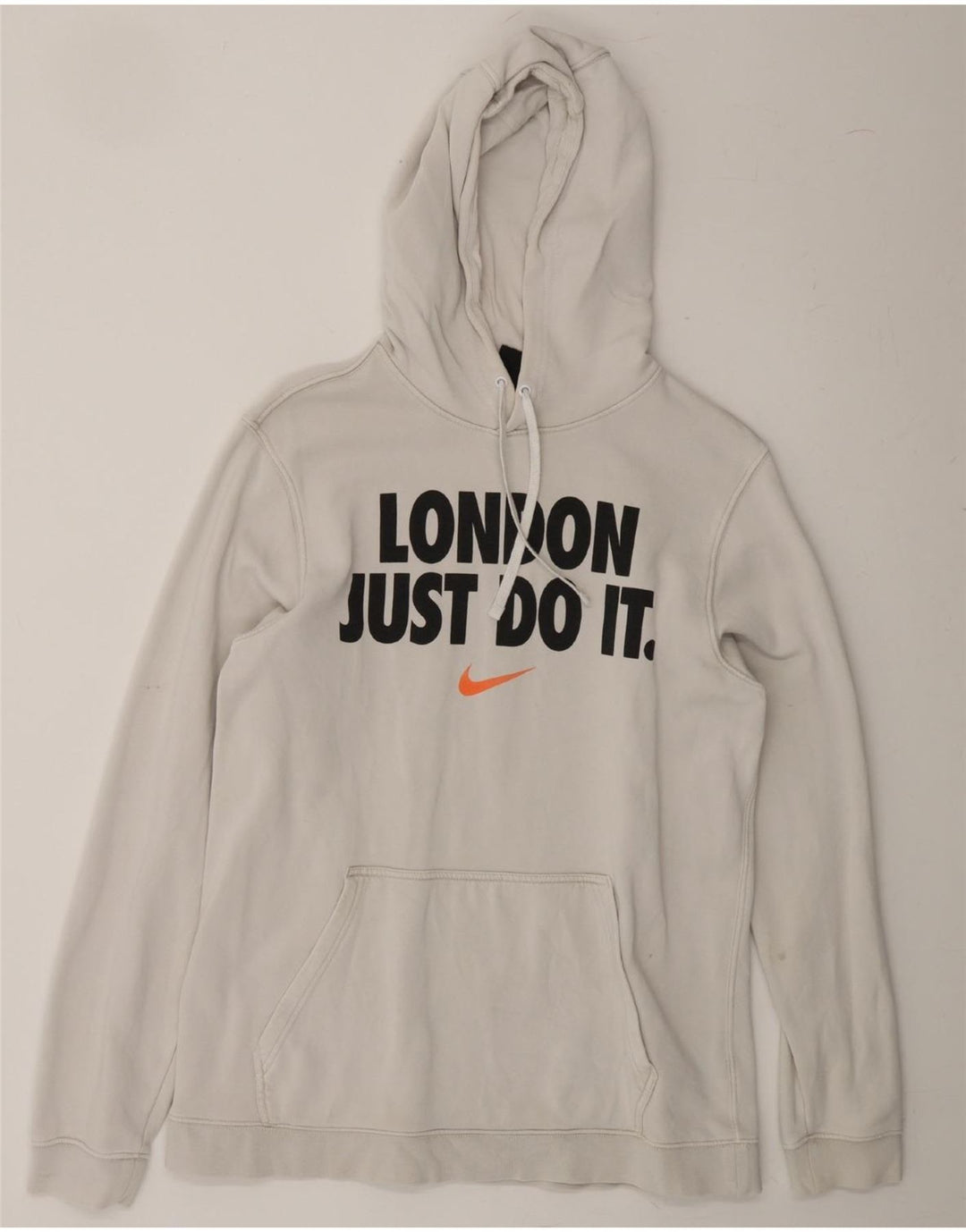 NIKE Mens Graphic Hoodie Jumper Large White Cotton Vintage Nike and Second-Hand Nike from Messina Hembry 