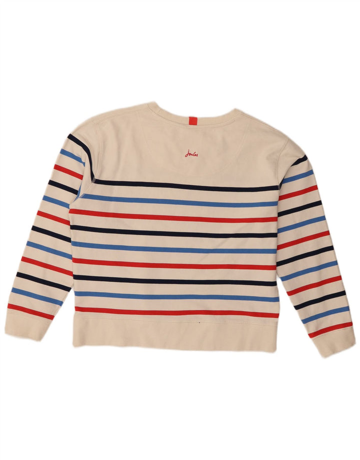 Joules Pull surdimensionné pour femme UK 10 Petit blanc cassé rayé