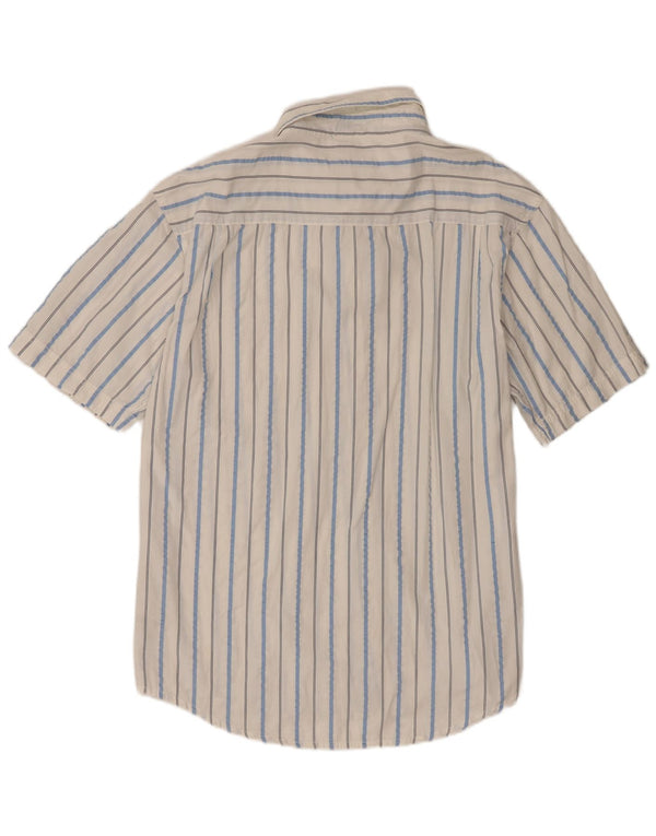 Fila Chemise à manches courtes pour hommes 2XL Coton à fines rayures blanches