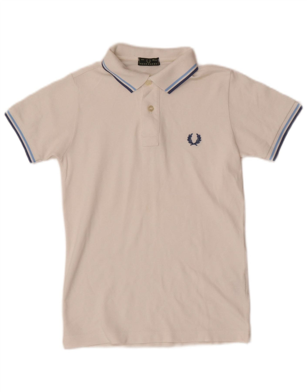 Fred Perry Polo Garçon 9-10 ans Blanc Rayé Coton