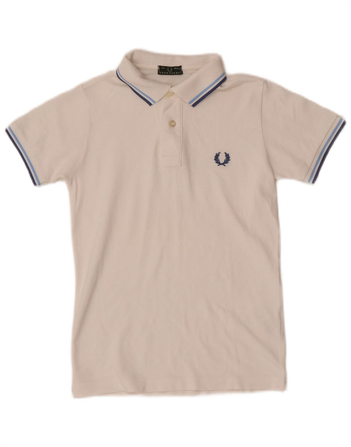 Fred Perry Polo Garçon 9-10 ans Blanc Rayé Coton