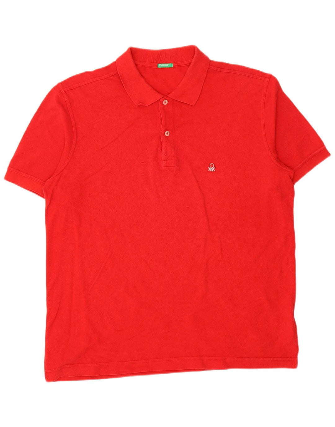 BENETTON Polo Homme XL Rouge Coton