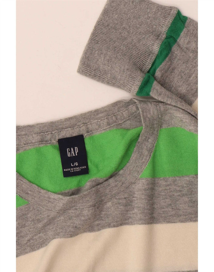 Gap Pull à col rond pour homme en coton rayé multicolore