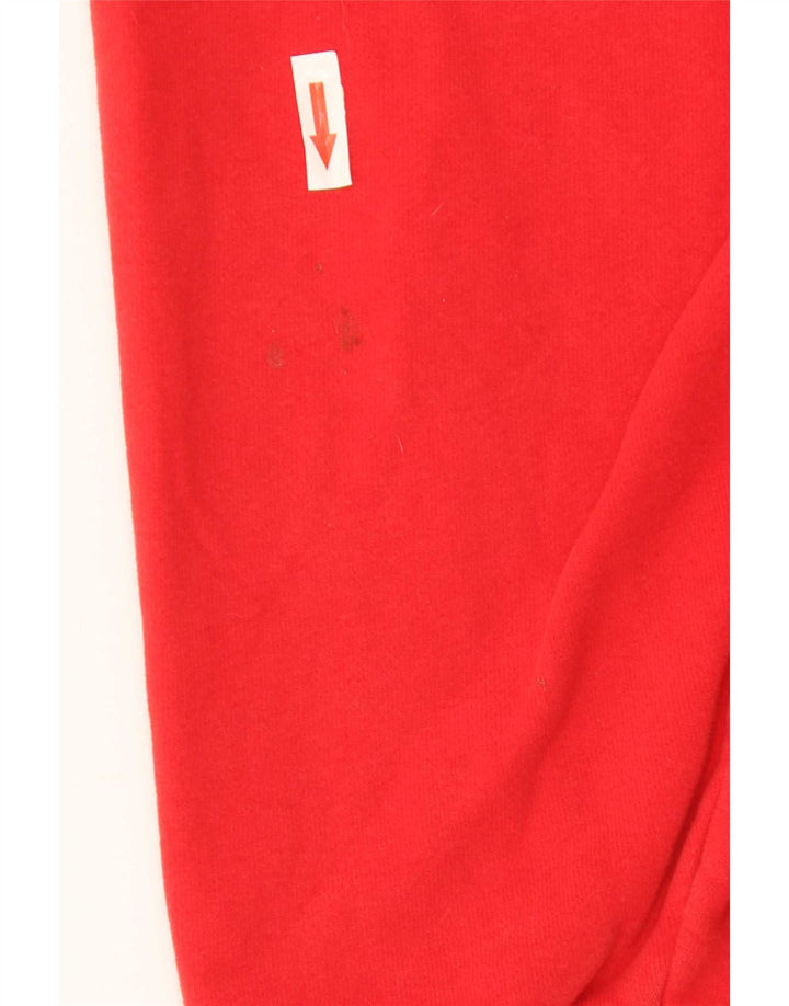 Superdry Homme Zip Neck Sweatshirt Jumper Large Rouge Coton