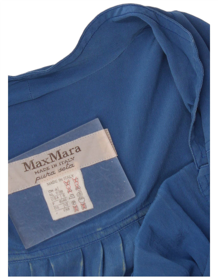 MAX MARA Robe chemise surdimensionnée à manches courtes pour femme UK 12 Bleu moyen