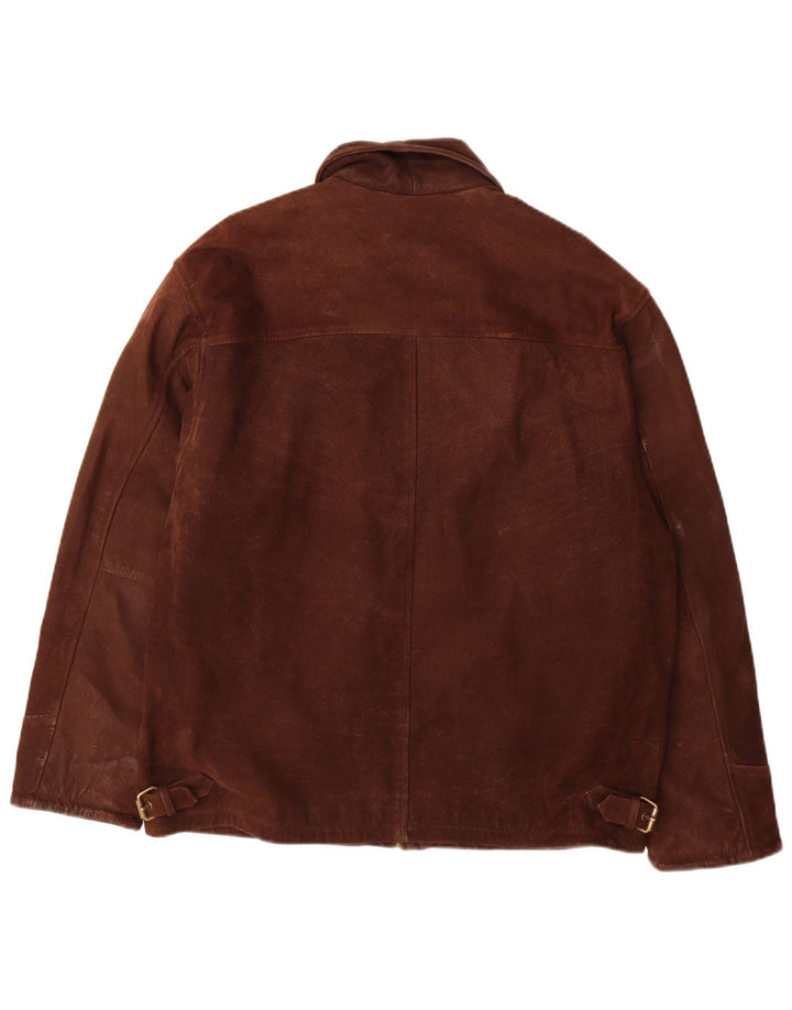 veste en cuir homme vintage UK 40 Grand cuir brun