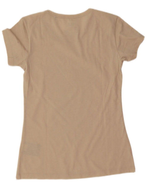 Jack Wolfskin T-shirt graphique pour femme UK 6 XS Coton beige