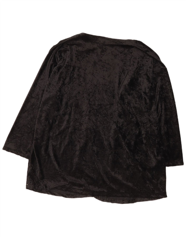 vintage Femme Graphique Cardigan Top EU 52/54 4XL Noir Polyester