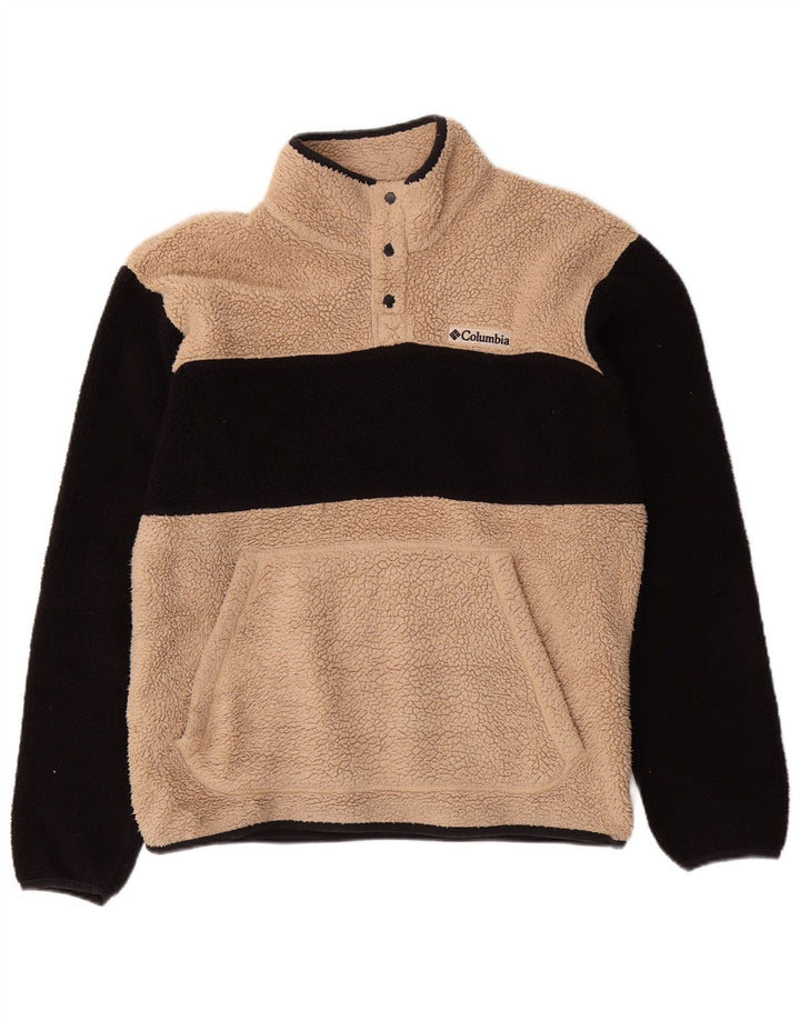 Columbia Pull Polaire à Col Boutonné Homme Beige Moyen Colorblock Polyester