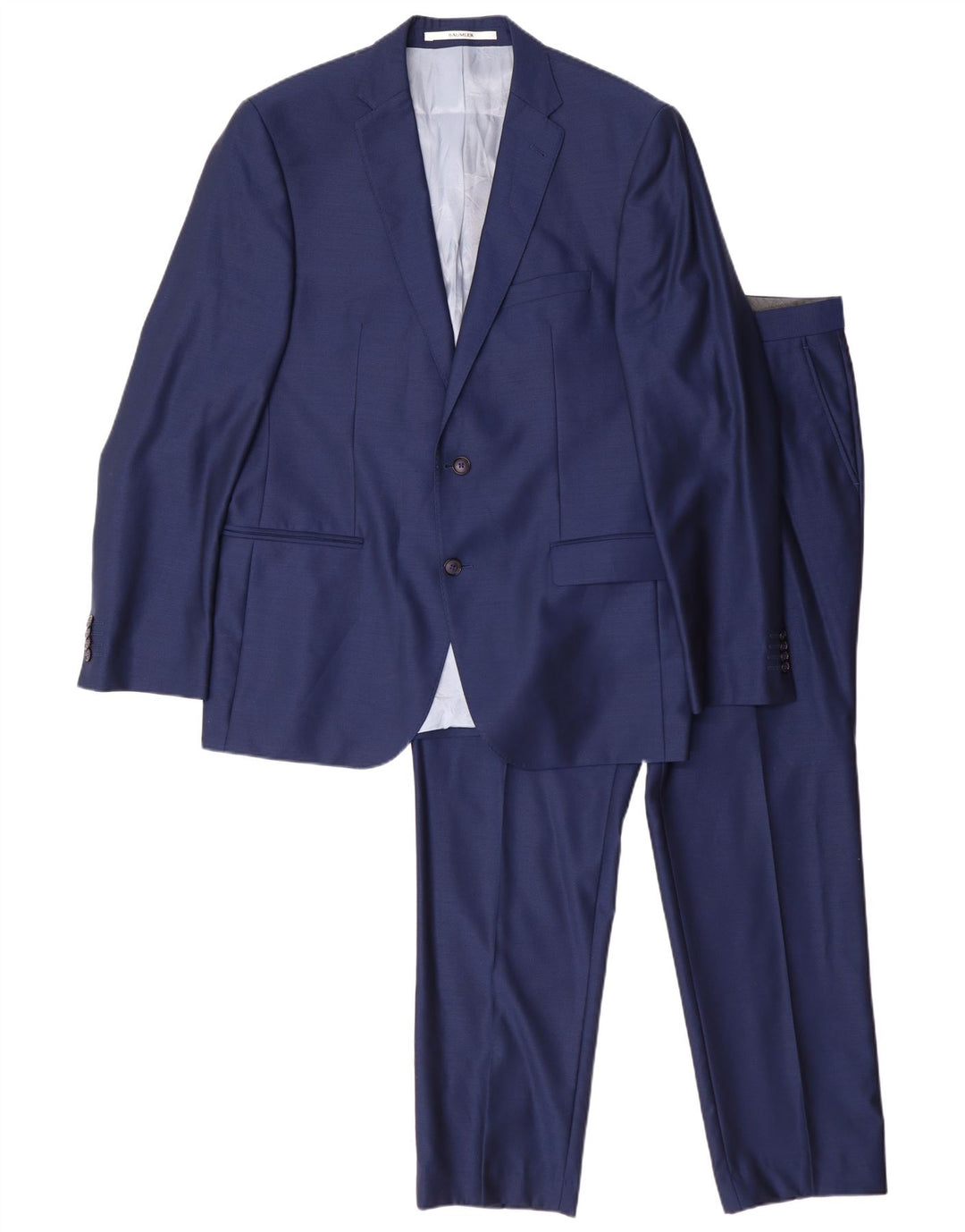 Baumler Costume 2 pièces 2 boutons pour homme IT 52 XL W38 L29 Bleu marine Laine vierge