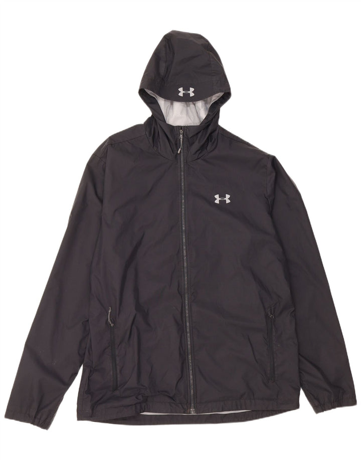 Under Armour Veste de pluie à capuche pour homme UK 40 Large Noir Nylon