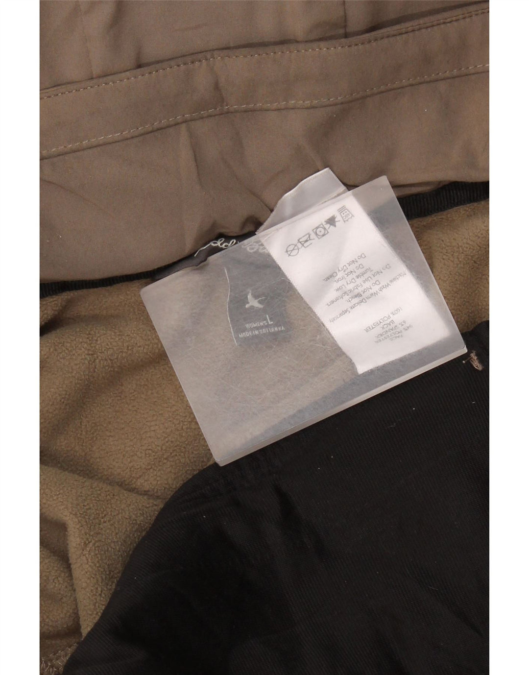 EDDIE BAUER Manteau coupe-vent à capuche pour femme UK 16 Large Beige Polyester